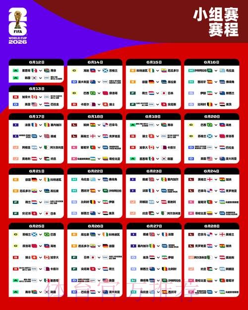 2026世界杯每日赛程详细安排观看指南免费观看